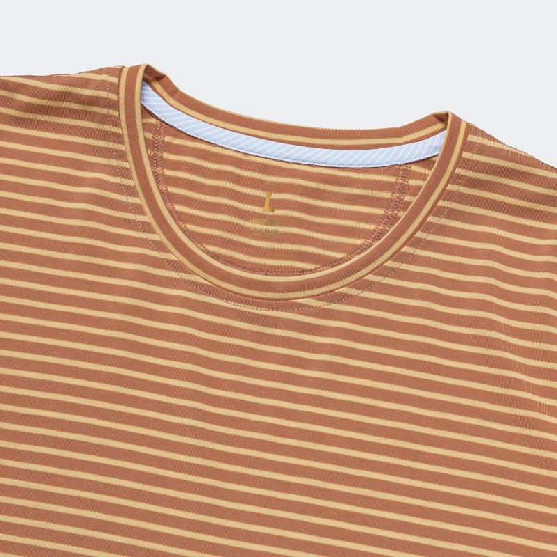 tracksmith running mens horizon tee cork melon stripe 2