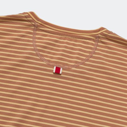 tracksmith running mens horizon tee cork melon stripe 5