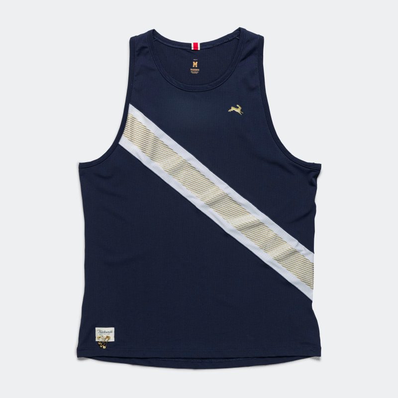 tracksmith running mens strata singlet navy ivory gold 1