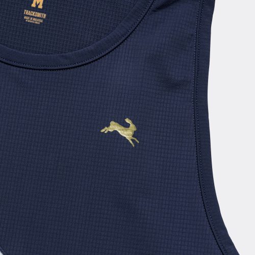 tracksmith running mens strata singlet navy ivory gold 5