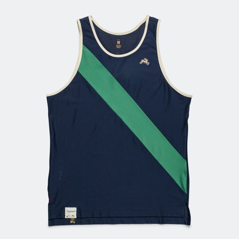 tracksmith running mens van cortlandt singlet navy green 1