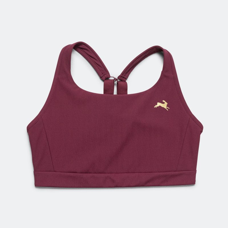 tracksmith running womens allston adjustable sports bra berry 1