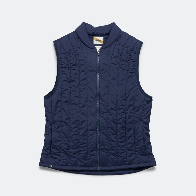 tracksmith running womens insulated vest navy 1