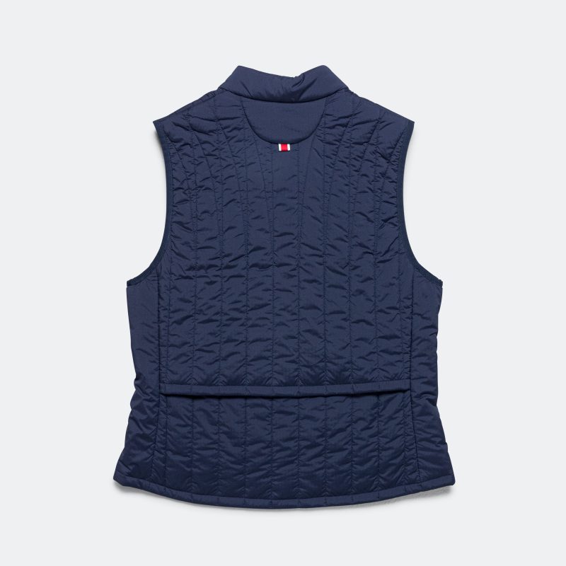 tracksmith running womens insulated vest navy 2