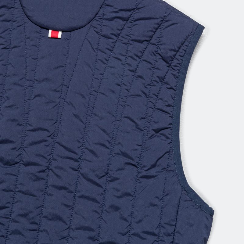 tracksmith running womens insulated vest navy 7