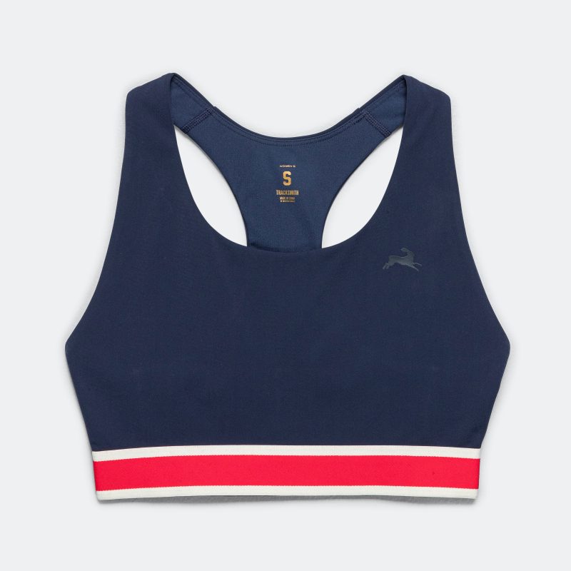 tracksmith running womens run bra navy bra 1