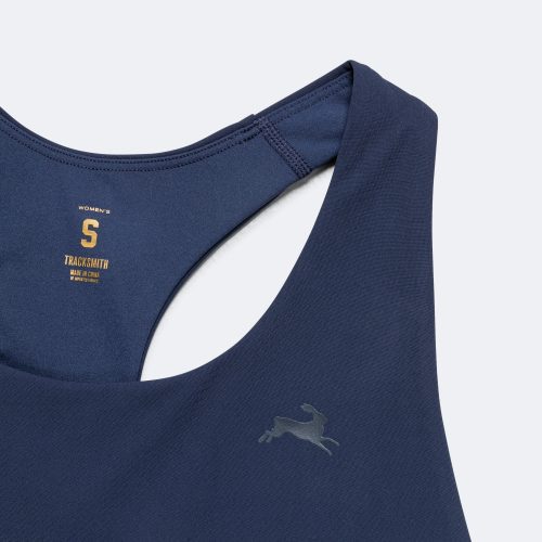 tracksmith running womens run bra navy bra 4