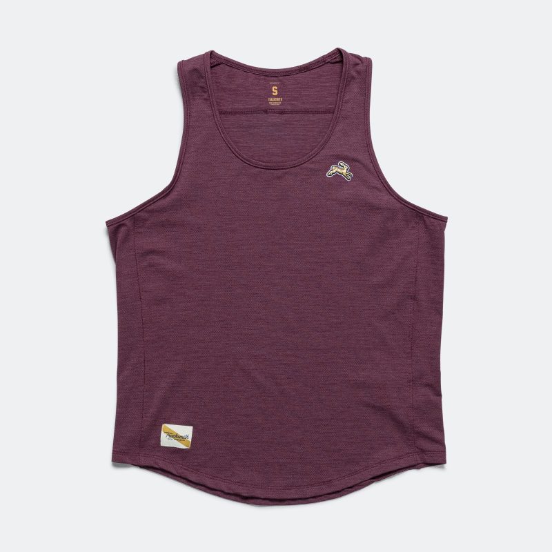 tracksmith running womens session singlet aubergine 1