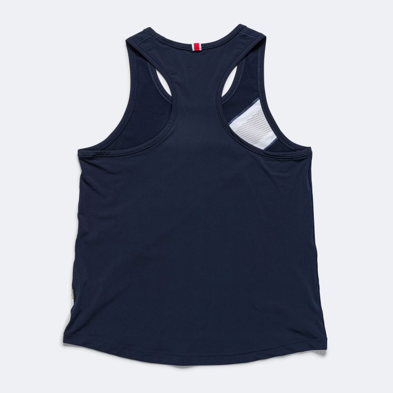 tracksmith running womens strata singlet navy ivory gold 2