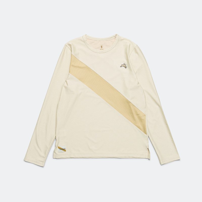 tracksmith running womens van cortlandt long sleeve putty khaki 1