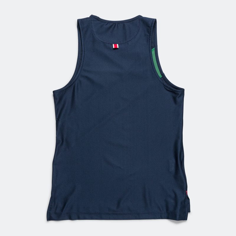 tracksmith running womens van cortlandt singlet navy green 2