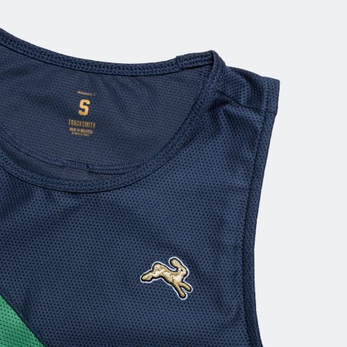 tracksmith running womens van cortlandt singlet navy green 4