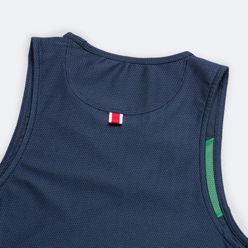 tracksmith running womens van cortlandt singlet navy green 8