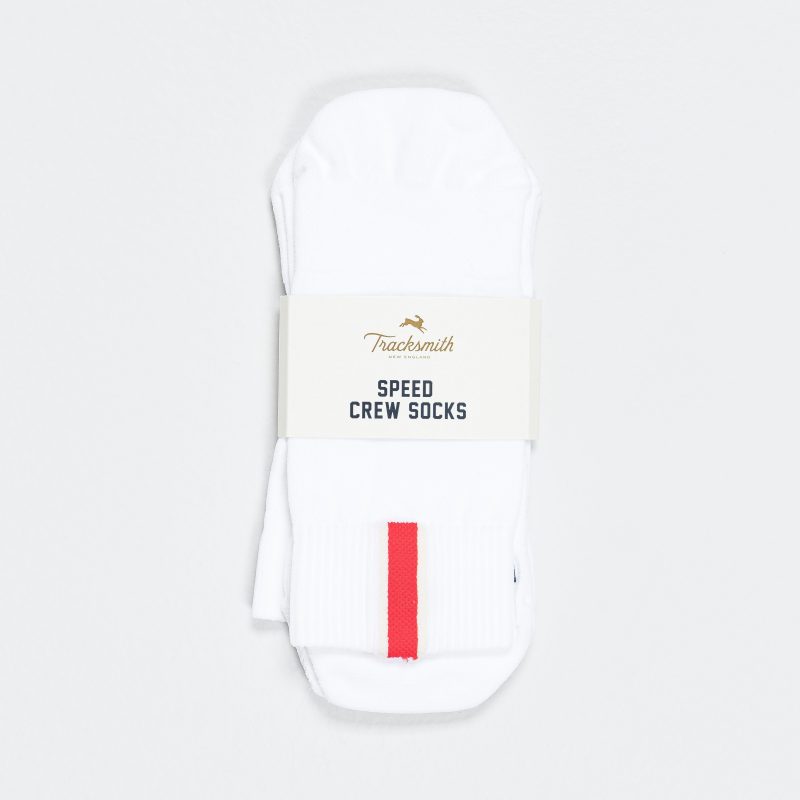 tracksmith speed crew sock white 1