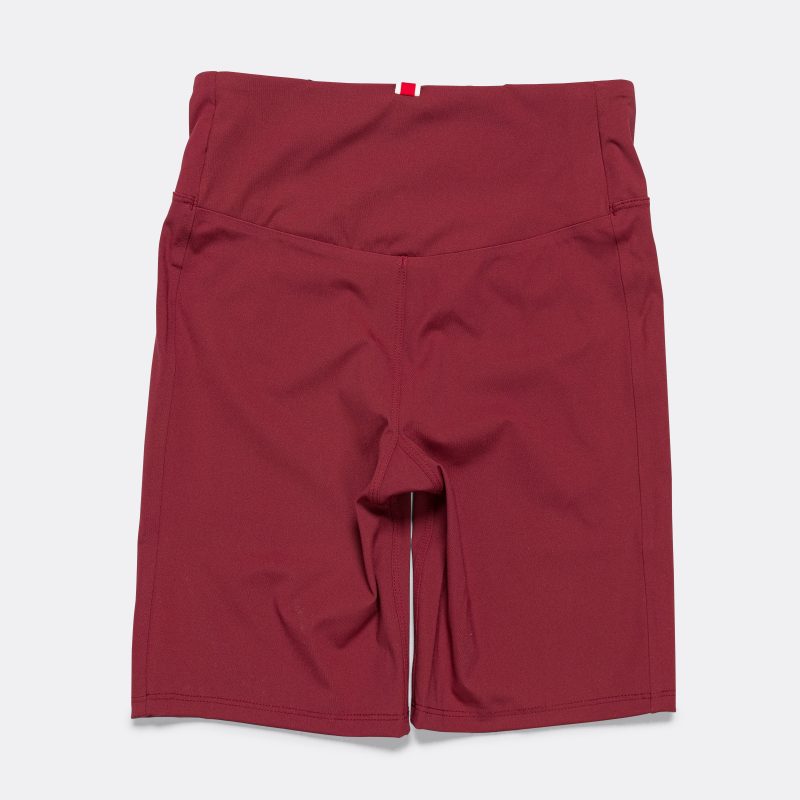 tracksmith womens allston long shorts pomegranate 2