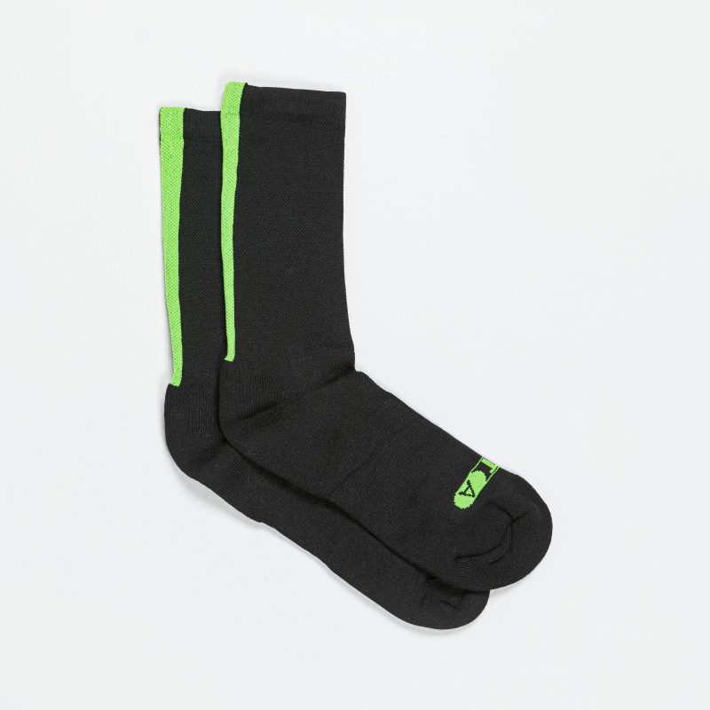 up there athletics performance socks black electric green 2